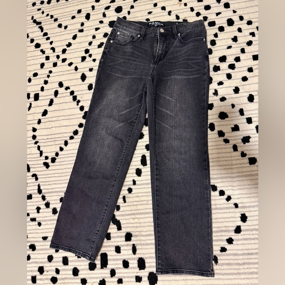 Blue Revival Recycled Denim Black/Charcoal Jeans, Size 27